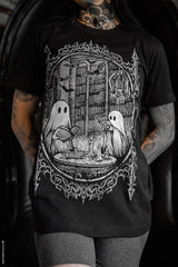 cute ghost shirt made of black cotton 