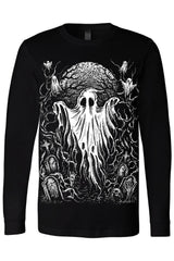 gothic ghost black cotton blended shirt