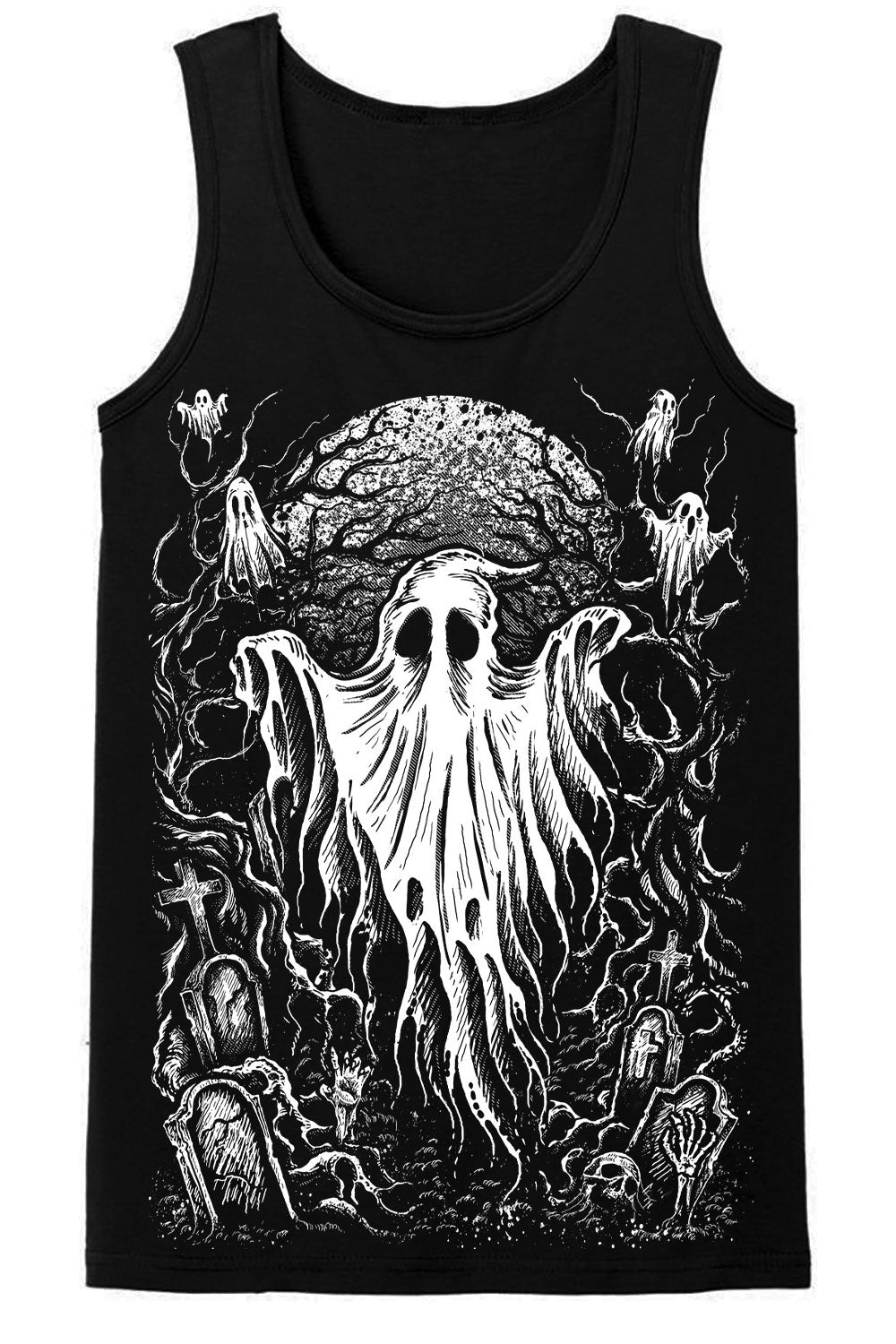 gothic ghost halloween tank top