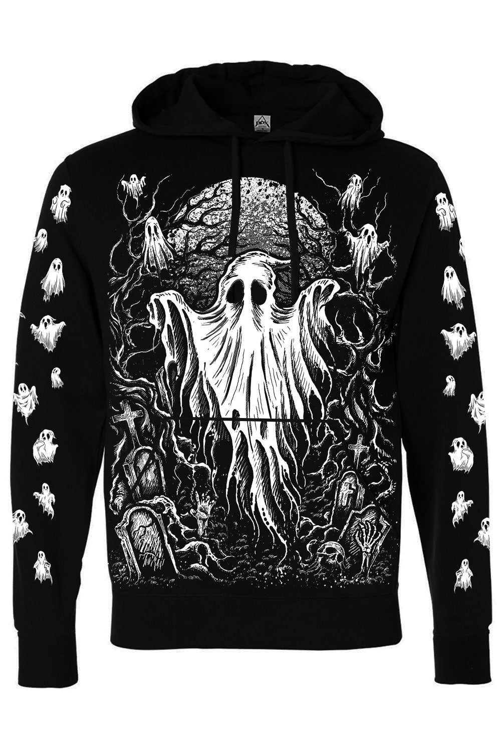 cemetery scene ghost hoodie