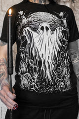 short sleeve ghost gothic black t-shirt