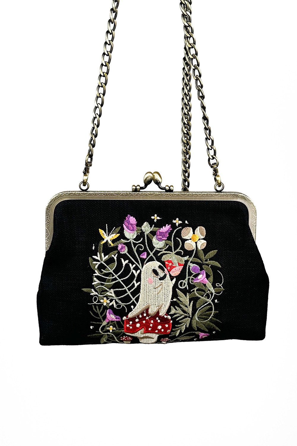 embroidered ghost purse