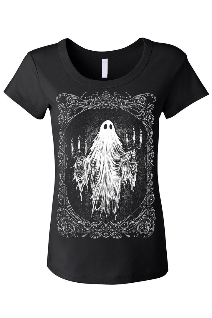 gothic ghost candelabra womens shirt