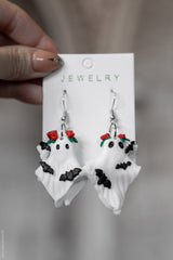3d whimsical novelty ghost earrings