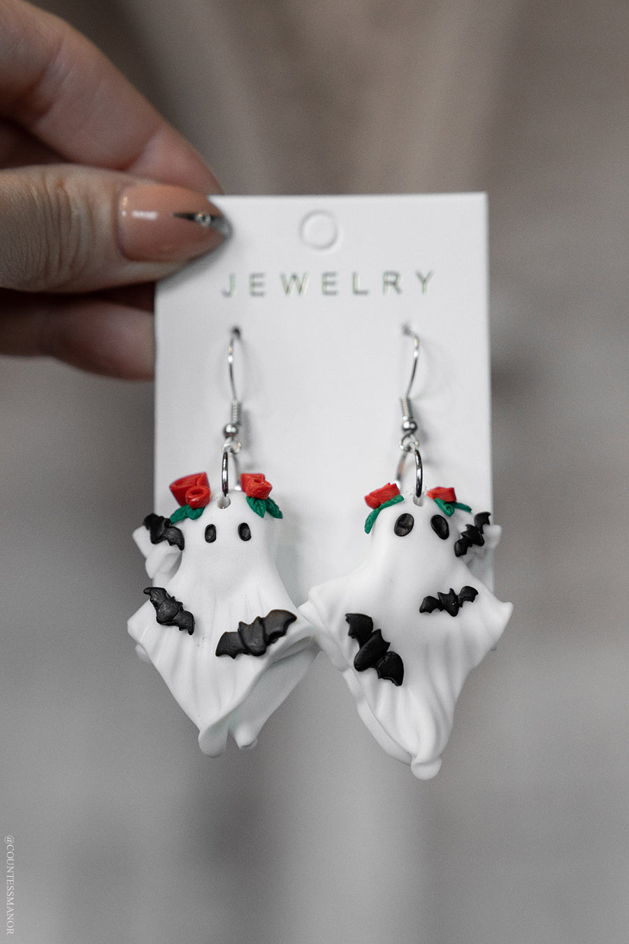 3d whimsical novelty ghost earrings