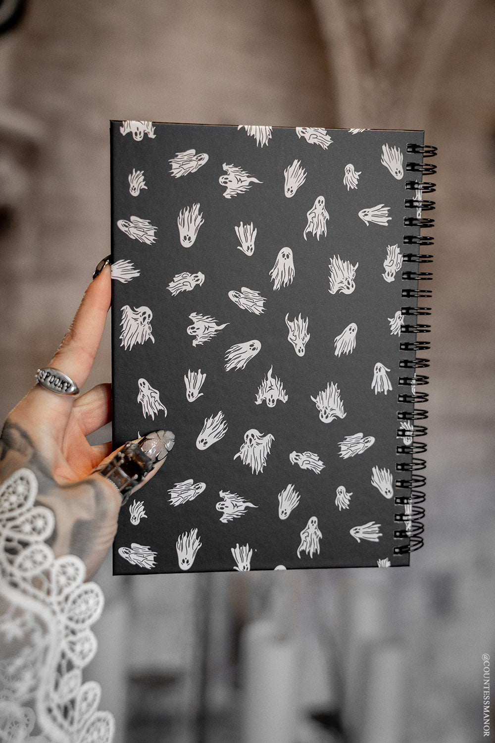 halloween ghost harcover spiral notebook