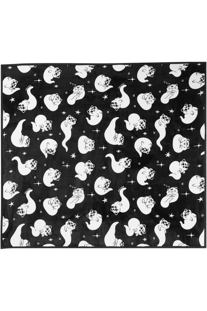 Ghost Kitty Blanket - housewares - VampireFreaks - Killstar