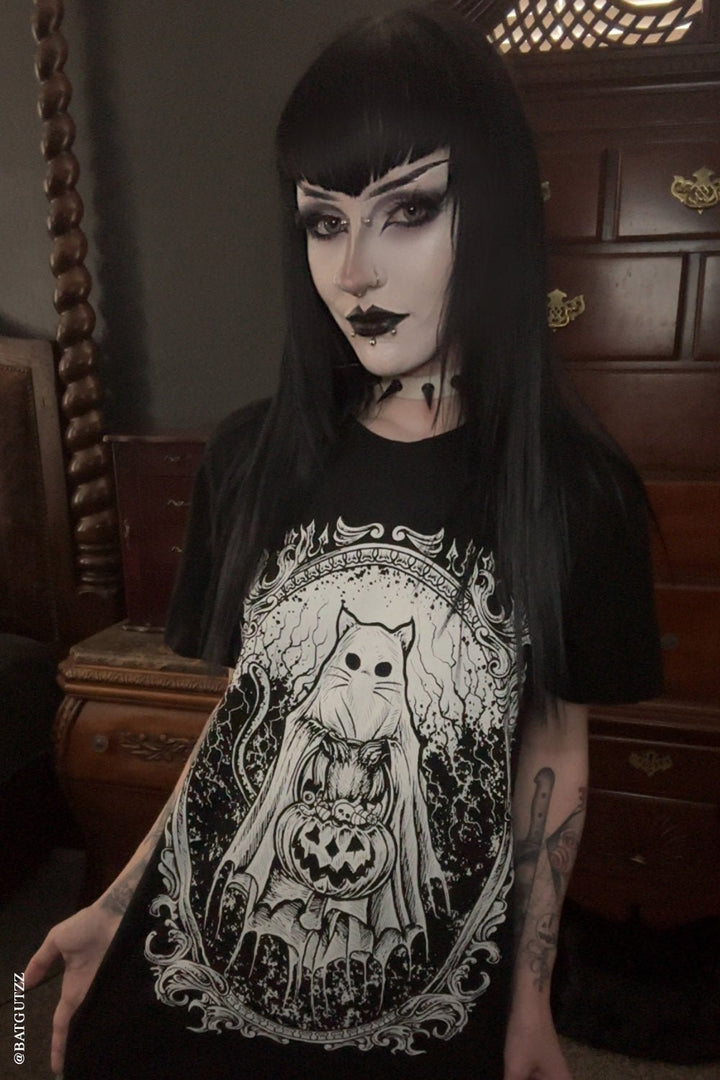 Ghost Kitty T-shirt - graphic t-shirt - VampireFreaks - VampireFreaks