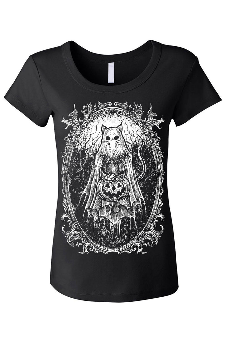 Ghost Kitty T-shirt - graphic t-shirt - VampireFreaks - VampireFreaks