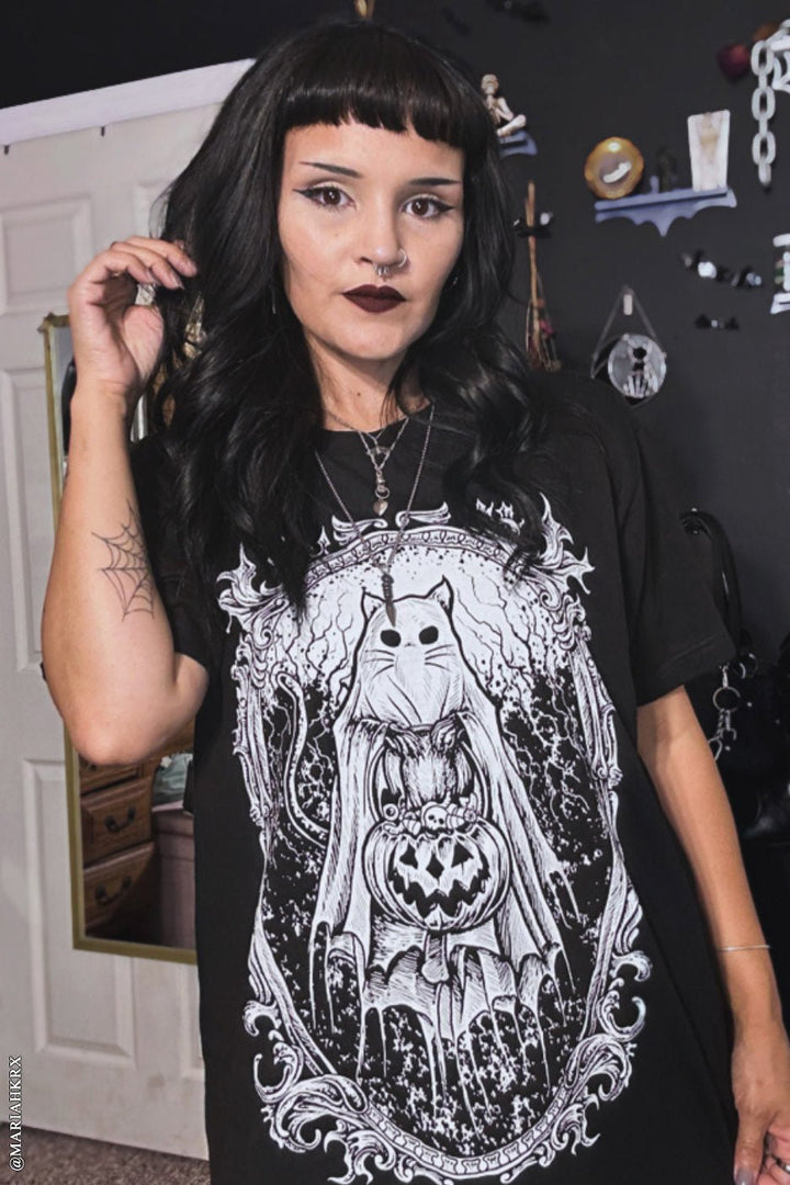 Ghost Kitty T-shirt - graphic t-shirt - VampireFreaks - VampireFreaks