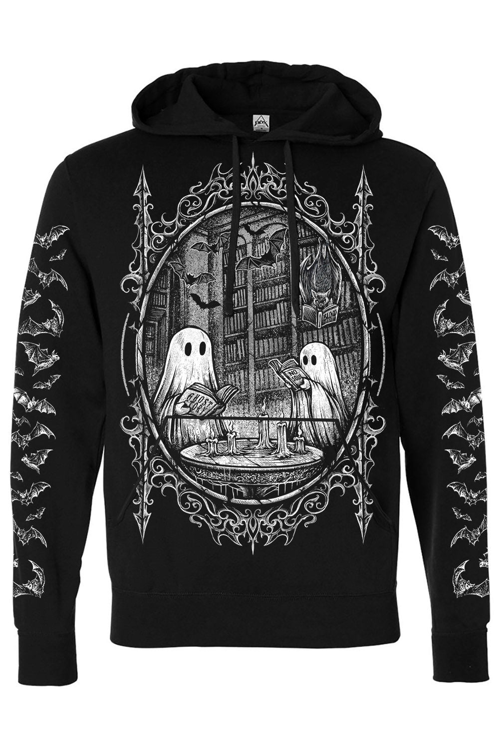 ghost hoodie with bat sleeves