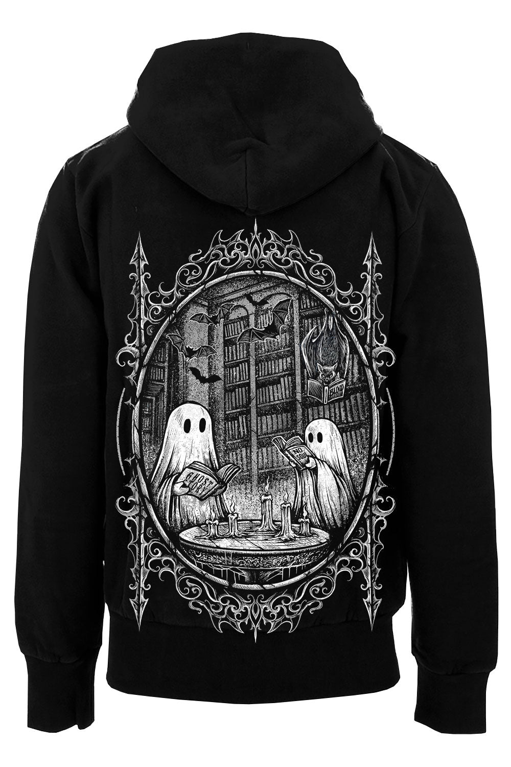 haunting haunted library graphic hoodie