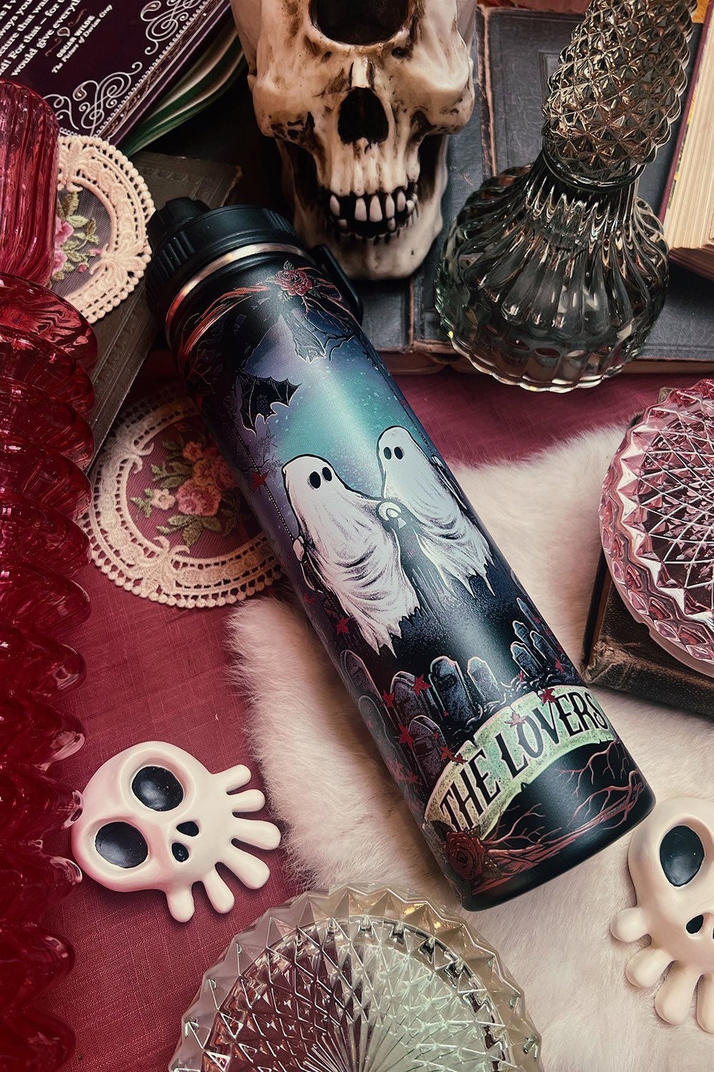 Ghost Love 24 Oz Water Bottle Tumbler - housewares - VampireFreaks - VampireFreaks