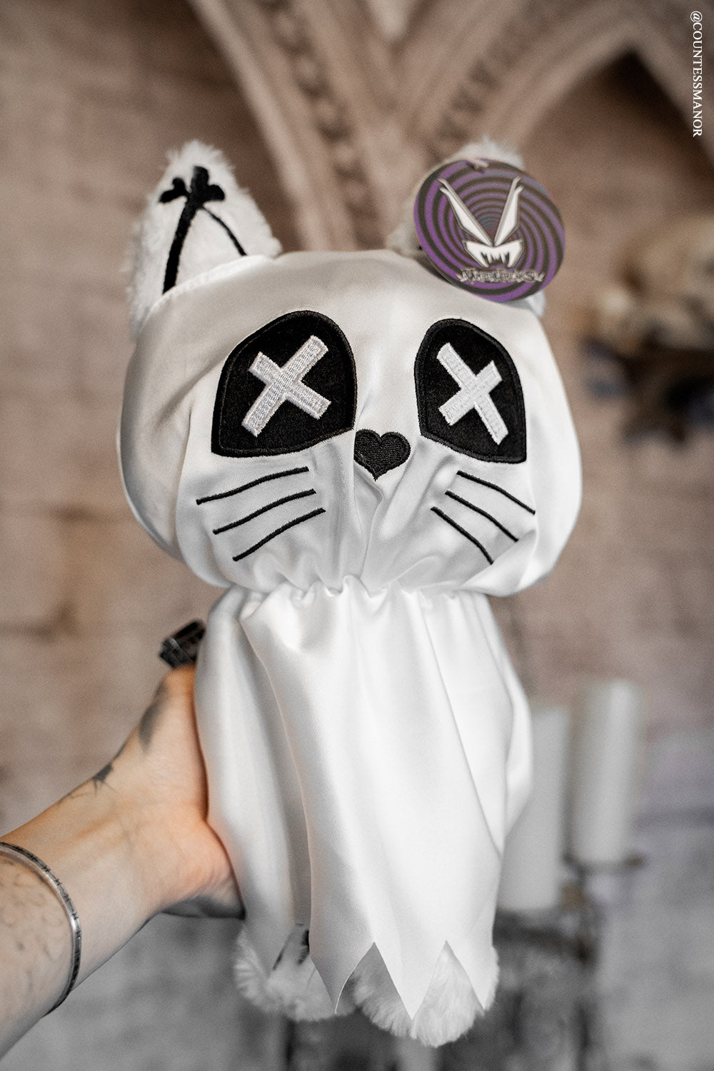 white ghost cat plushie