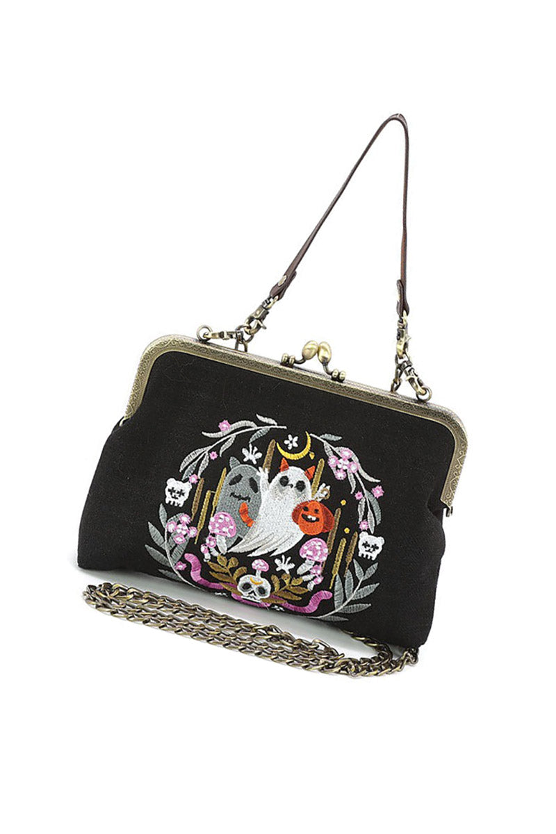 spooky sweet whimsigoth ghost handbag with chain strap