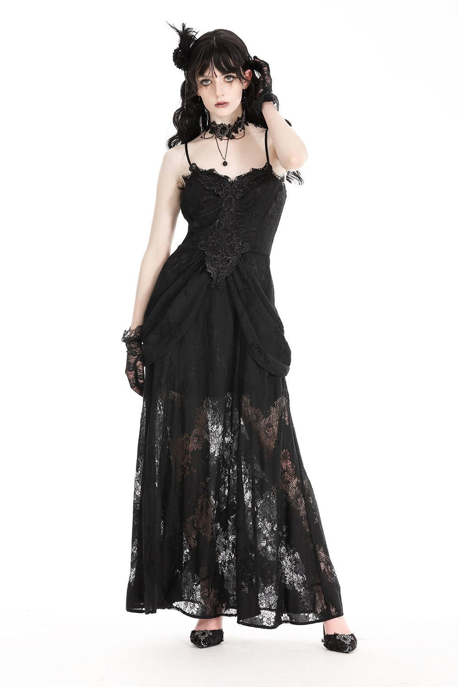 Ghost Seer Gothic Lace Bustle Dress