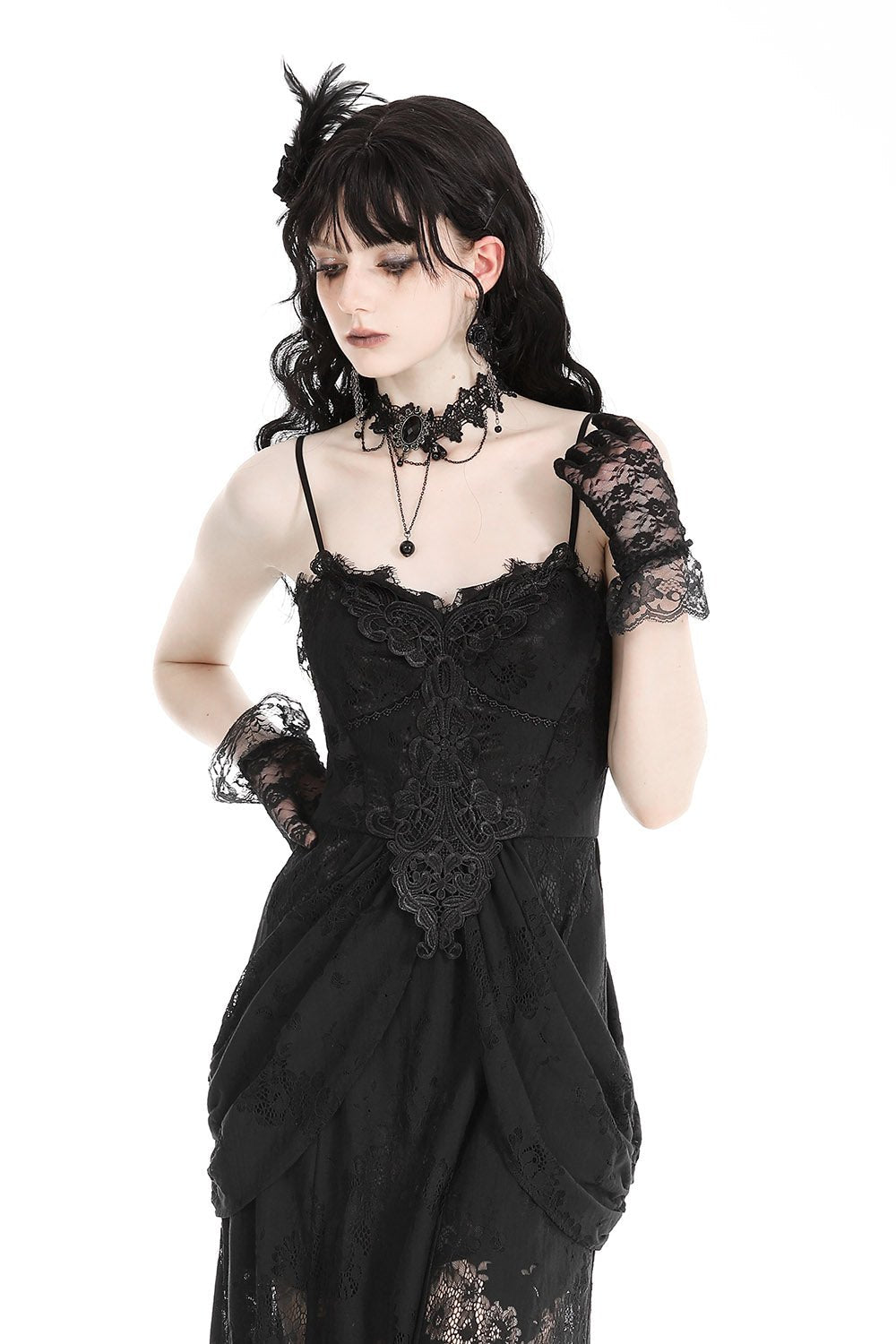 Ghost Seer Gothic Lace Bustle Dress