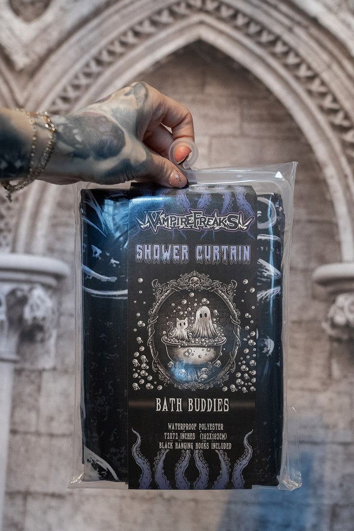 waterproof goth shower curtain