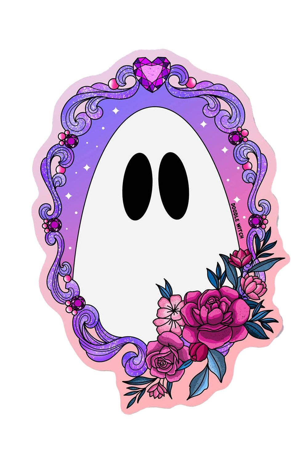 creepy cute ghost sticker