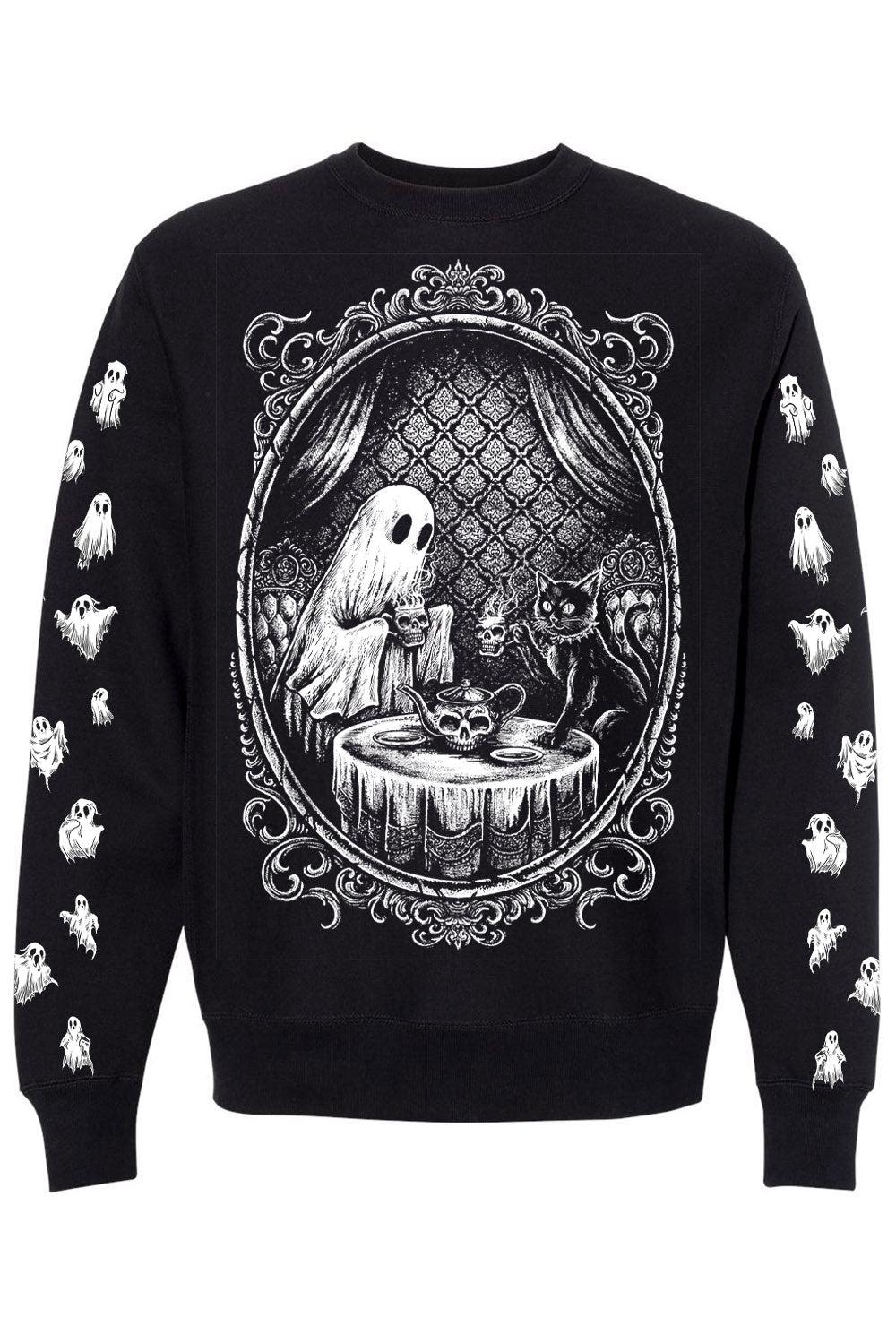 gothic ghost and cat sweater