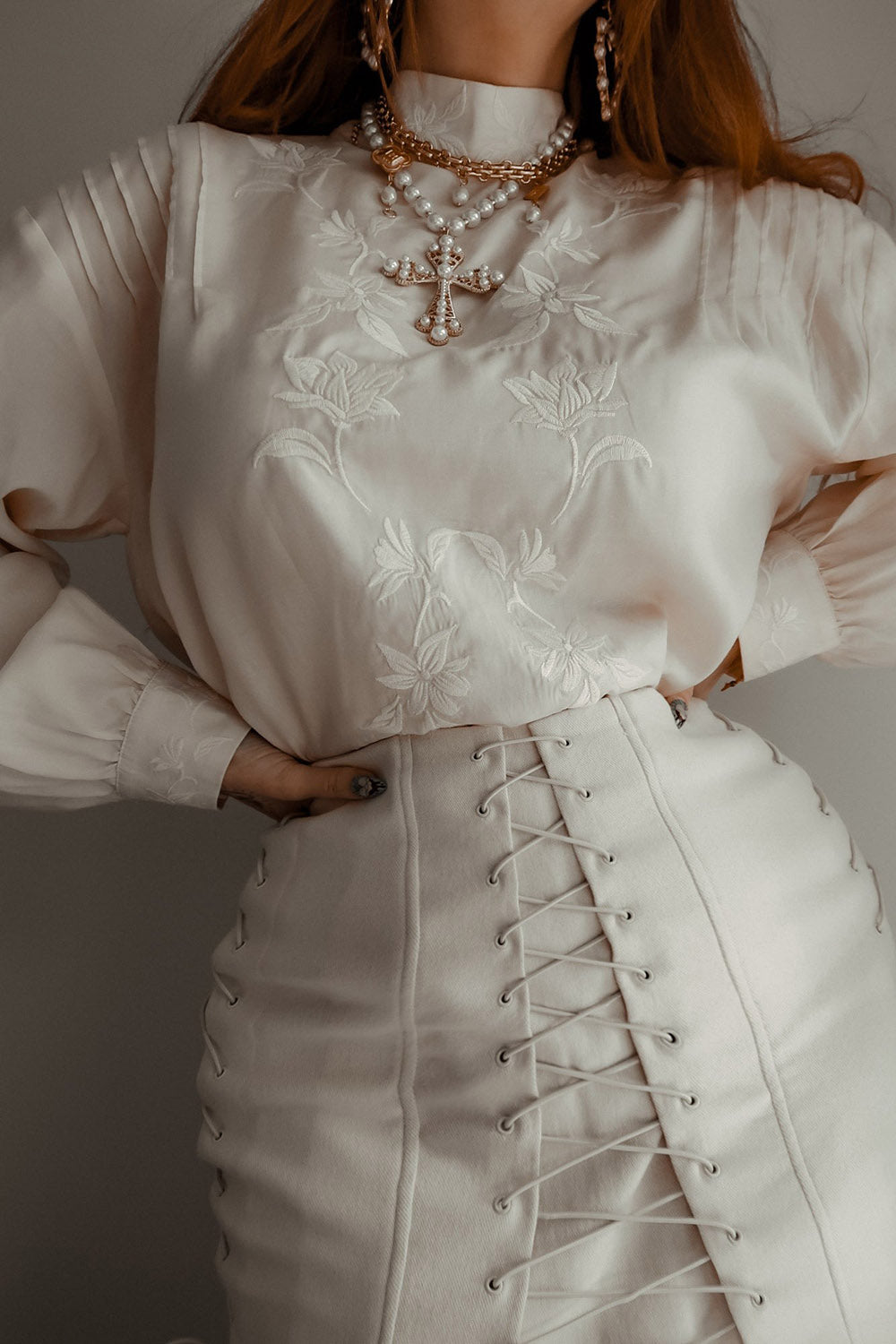 cream vintage blouse by lively ghosts