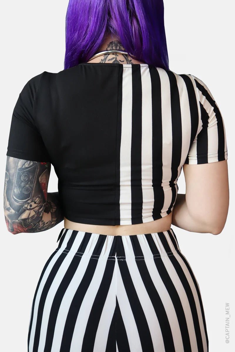 Ghost Town Front Tie Top - womens tops - VampireFreaks - Forest Ink