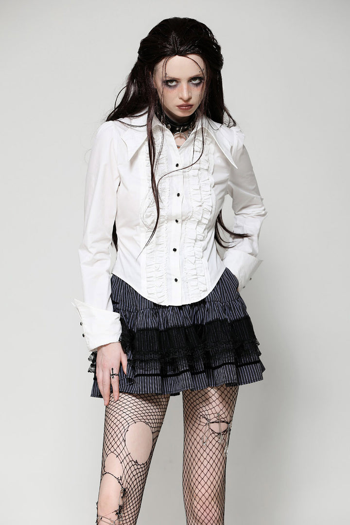 ruffled romantic goth top by dark in love