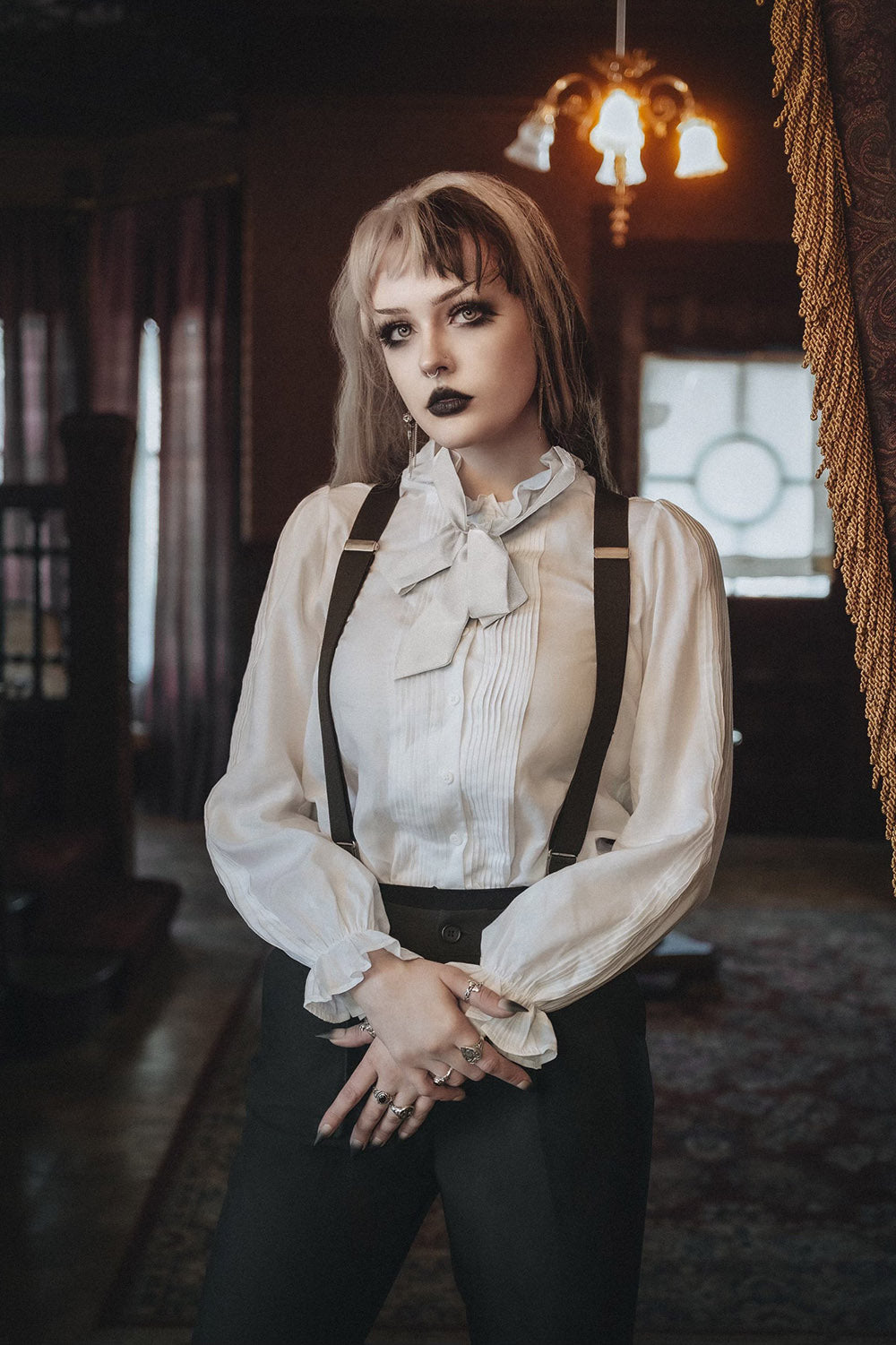 womens romantic goth old fashioned shirt