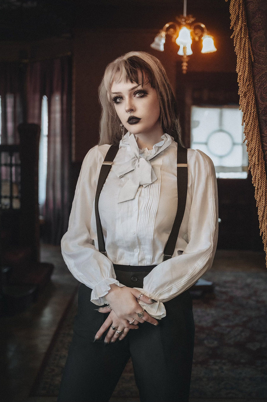womens romantic goth old fashioned shirt