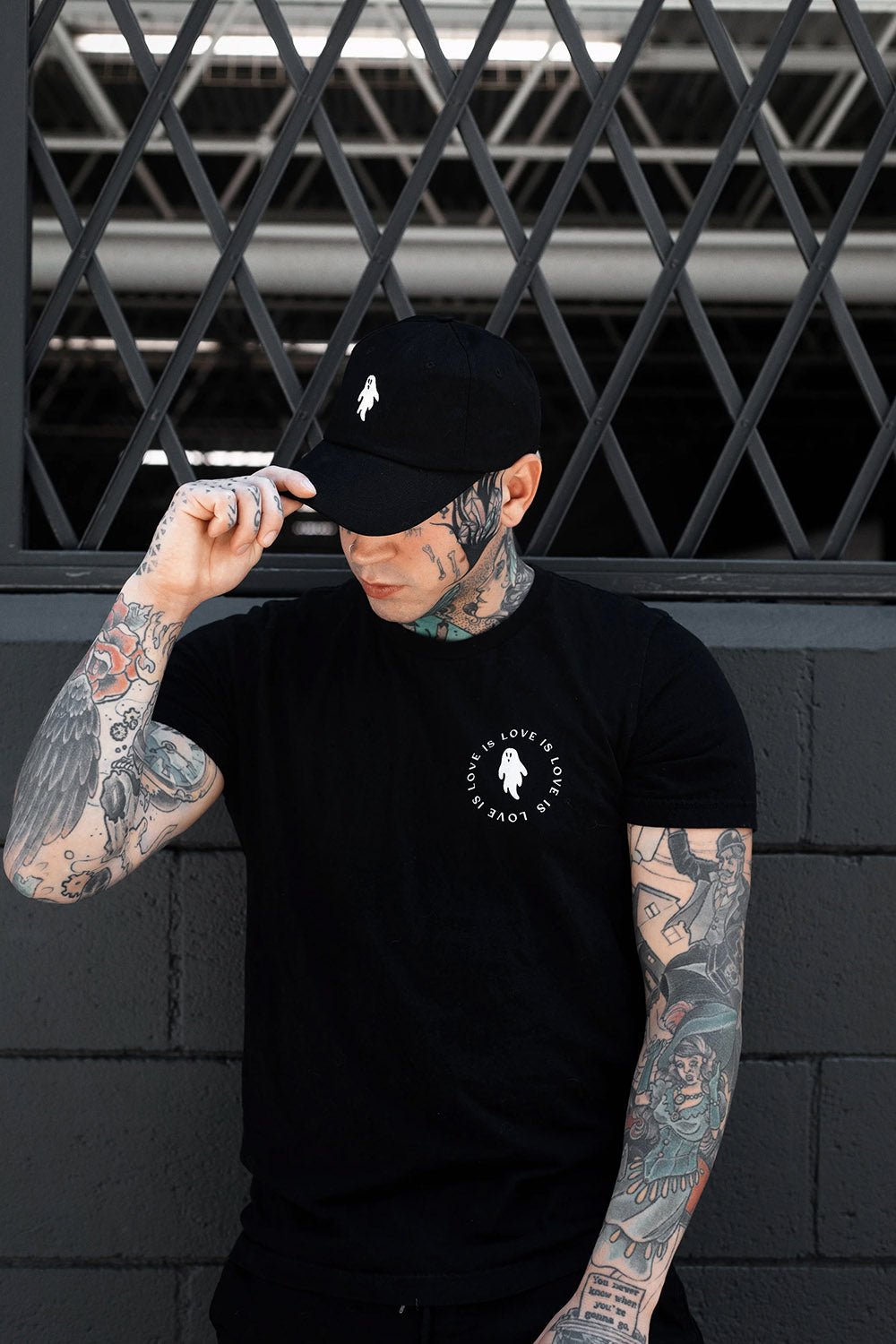 Ghostie Dad Hat [BLACK] - hats & scarves & headwear - VampireFreaks - Lively Ghosts