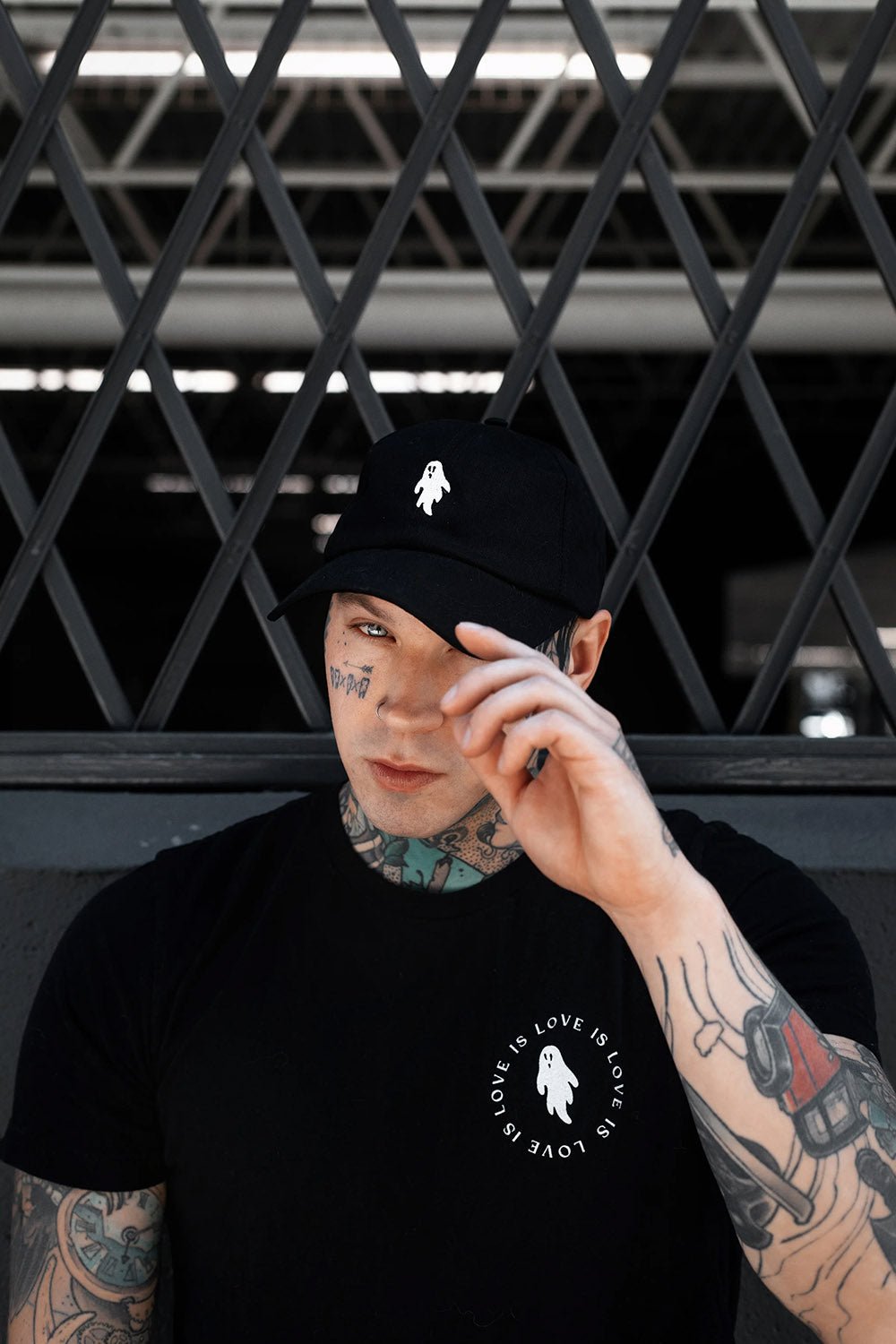Ghostie Dad Hat [BLACK] - hats & scarves & headwear - VampireFreaks - Lively Ghosts