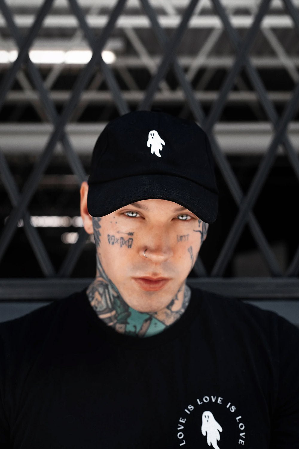 Ghostie Dad Hat [BLACK] - hats & scarves & headwear - VampireFreaks - Lively Ghosts