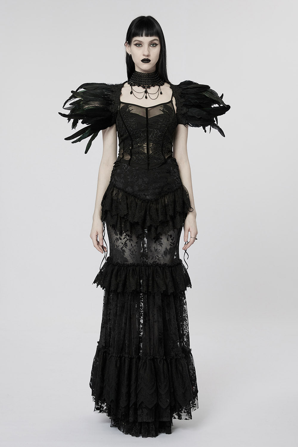 Ghostlore Lace Maxi Skirt [BLACK]