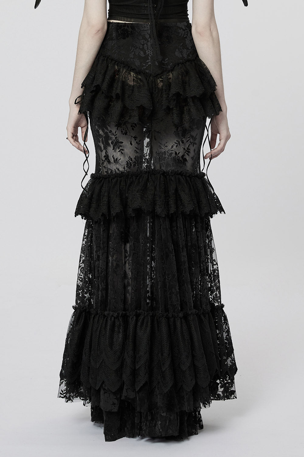 Ghostlore Lace Maxi Skirt [BLACK] - skirts - VampireFreaks - Punk Rave