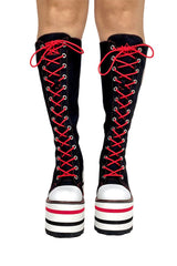 Ghoul Platform Sneakers [BLACK/WHITE] - womens shoes - VampireFreaks - YRU