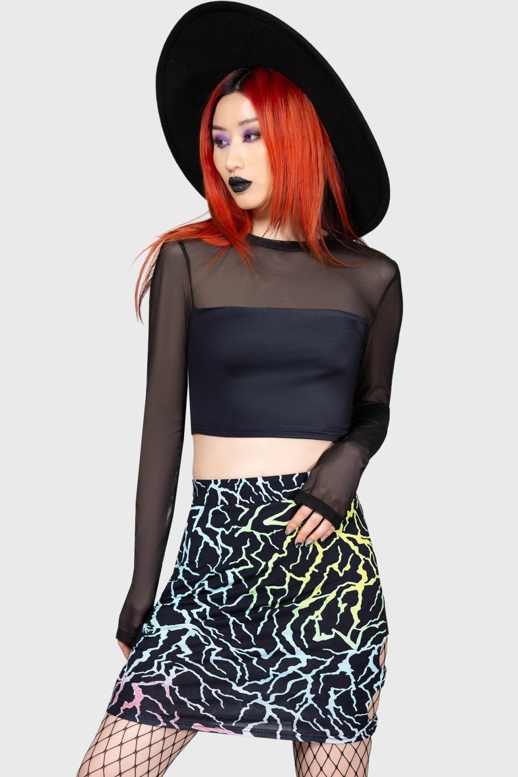 Ghoul Sweat Crop Top - womens tops - VampireFreaks - Killstar