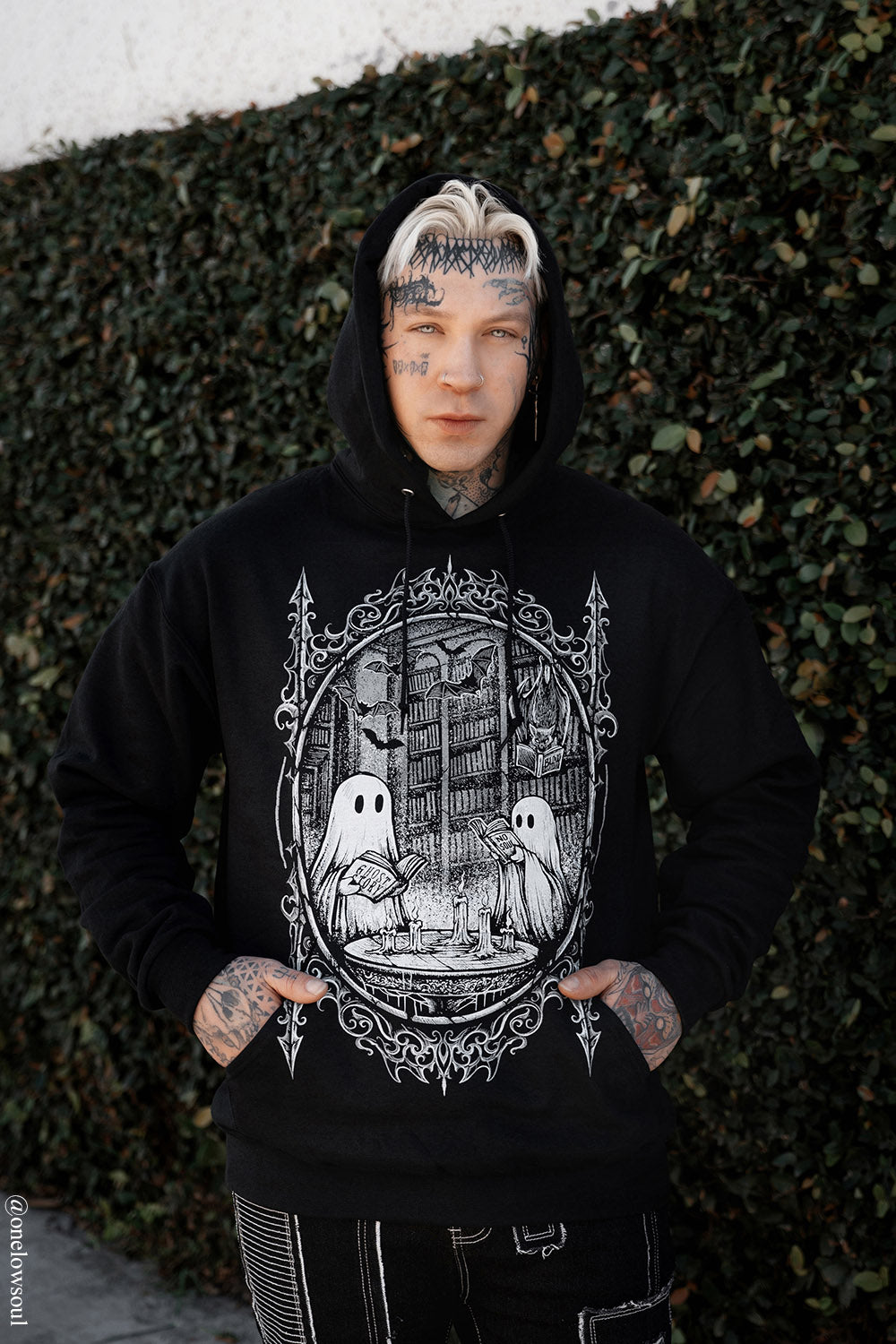 gothic ghost hoodie pullover jacket
