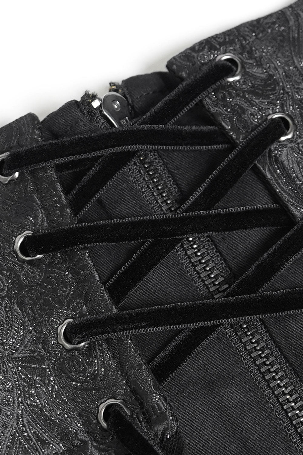 Lace up girdle with zipper