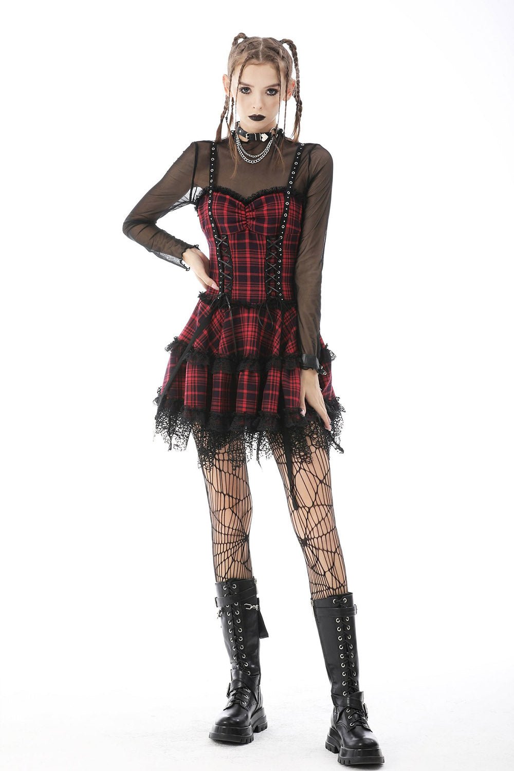 Girl in the Band Plaid Punk Dress - dresses - VampireFreaks - Dark In Love