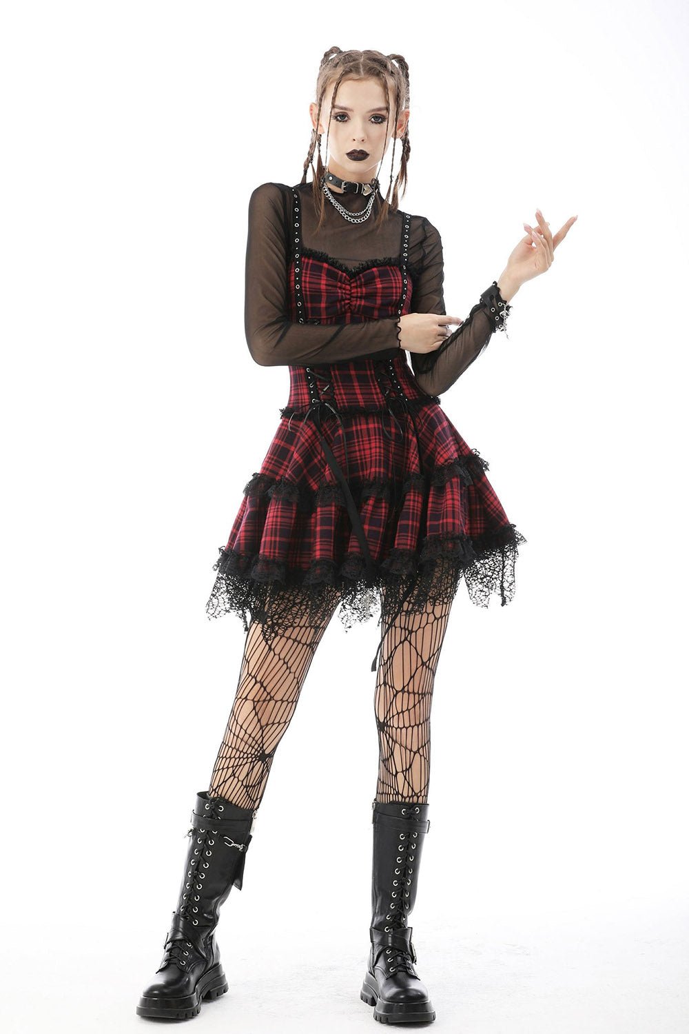 Girl in the Band Plaid Punk Dress - dresses - VampireFreaks - Dark In Love