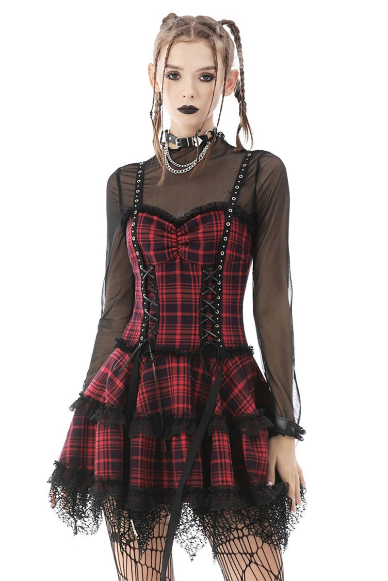 Girl in the Band Plaid Punk Dress - dresses - VampireFreaks - Dark In Love