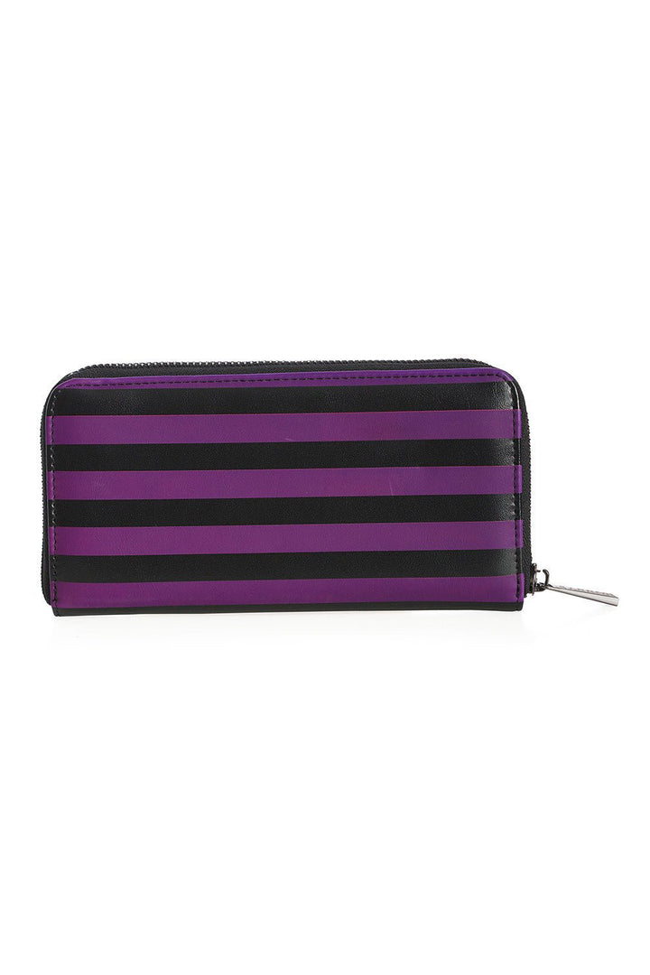 Give You the Creeps Wallet [Purple/Black Stripes] - VampireFreaks - Banned Apparel / Lost Queen