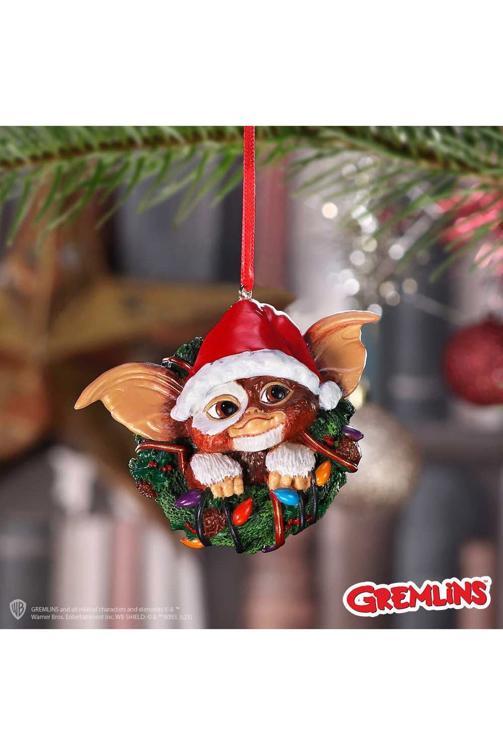 Gizmo in Wreath Hanging Ornament - toys - VampireFreaks - Nemesis Now