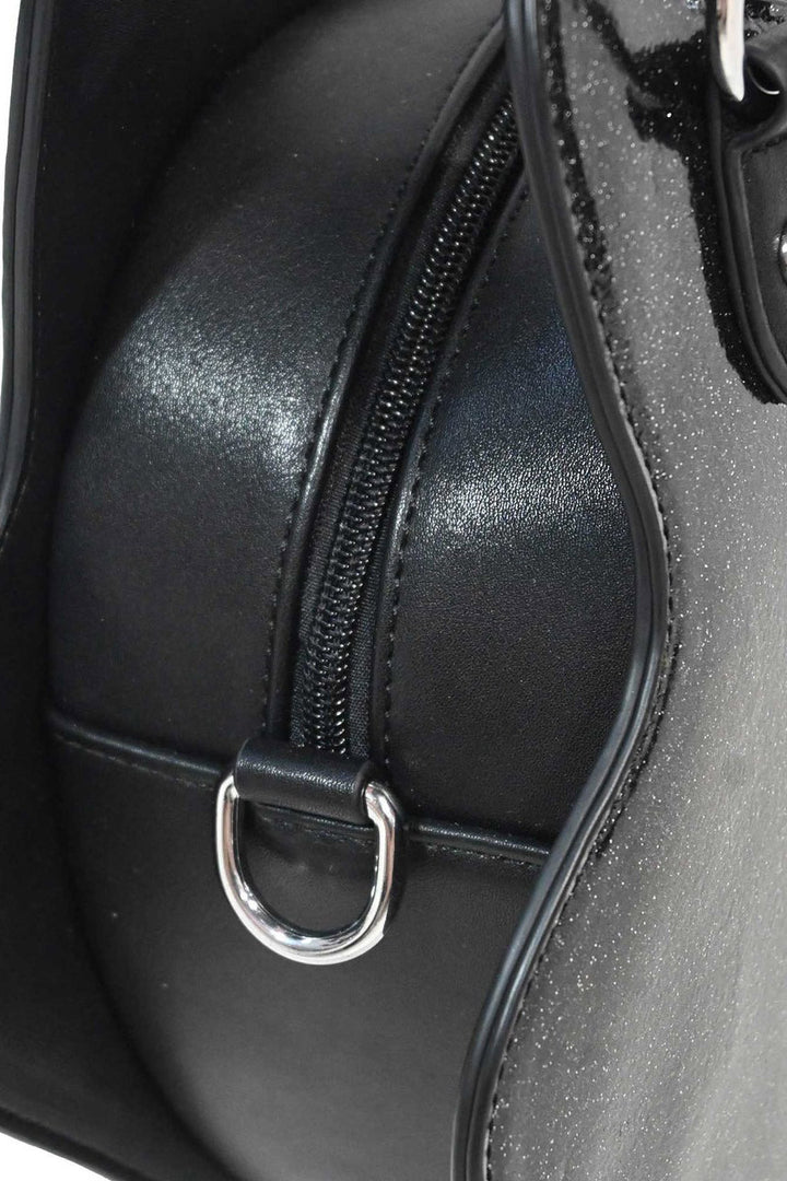 vegan leather black cat handbag