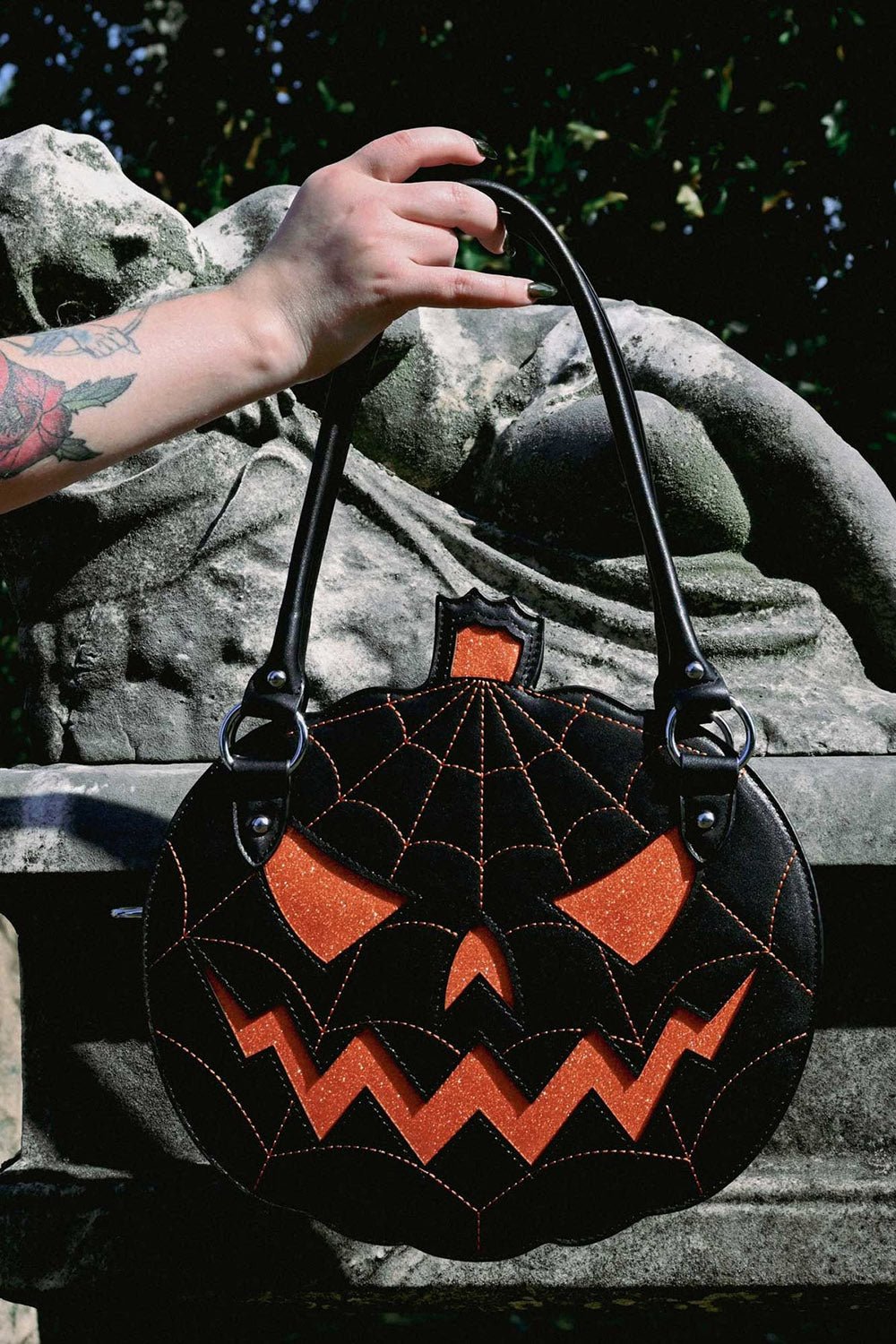 Glitter Pumpkin Purse [BLACK/ORANGE]