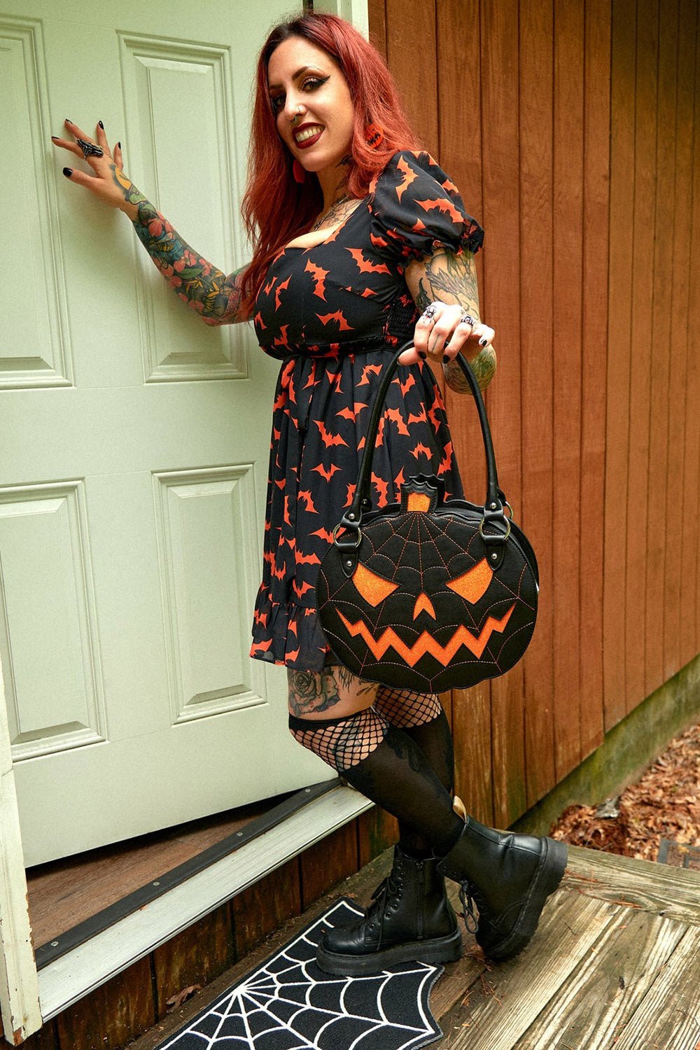 Glitter Pumpkin Purse [BLACK/ORANGE] - bags & wallets - VampireFreaks - Sourpuss