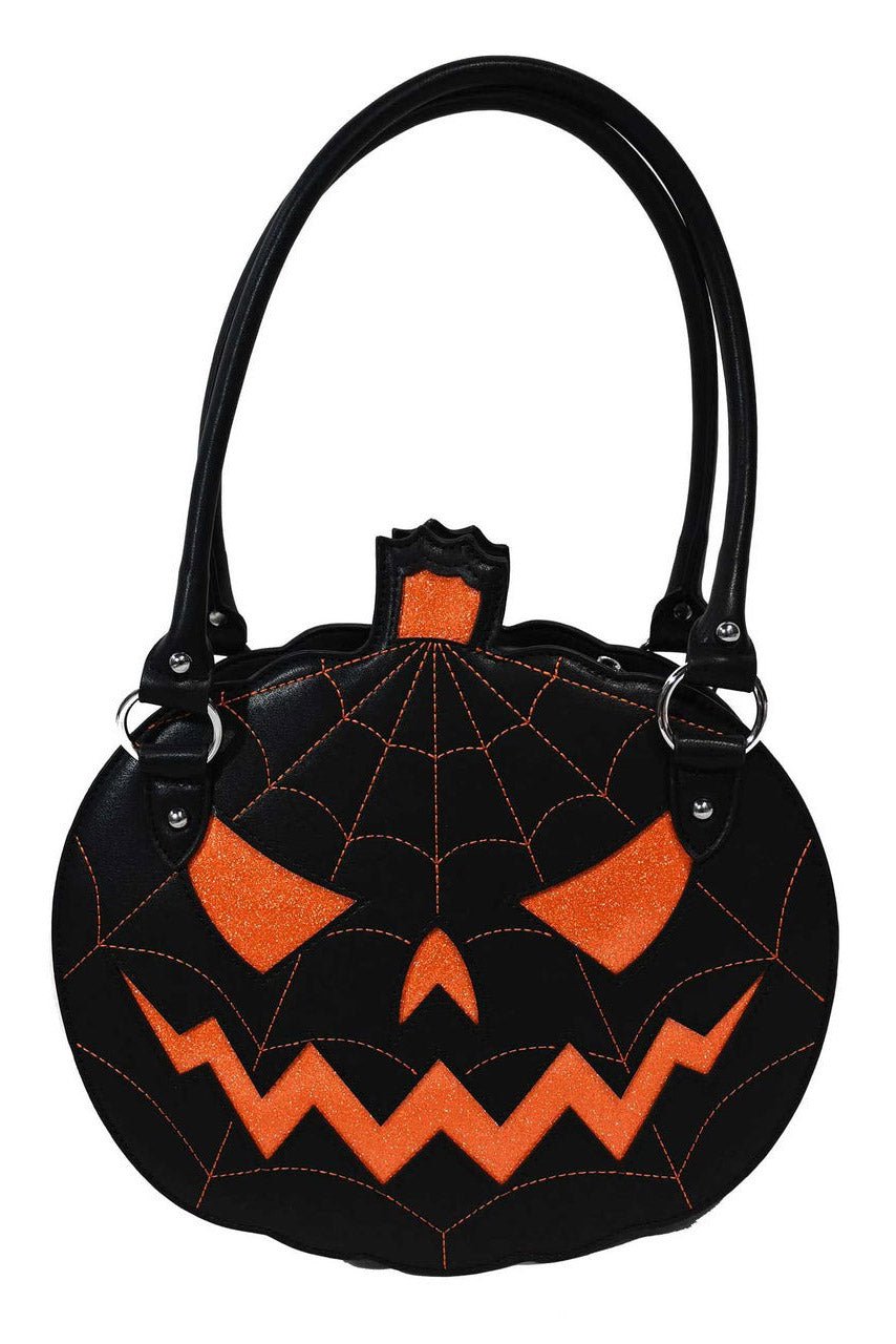 Glitter Pumpkin Purse [BLACK/ORANGE] - bags & wallets - VampireFreaks - Sourpuss