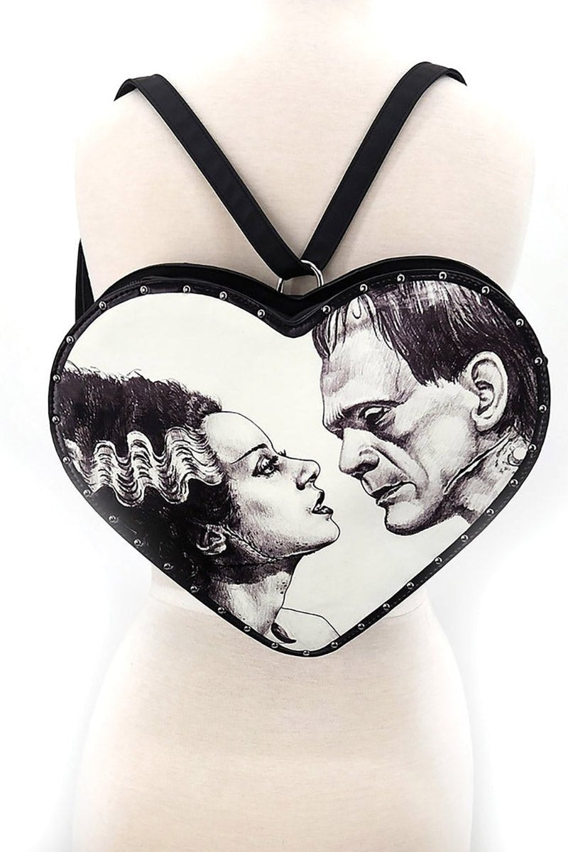 Glow In The Dark Heart Shape Frank W/ Bride Backpack - bags & wallets - VampireFreaks - Comeco Inc