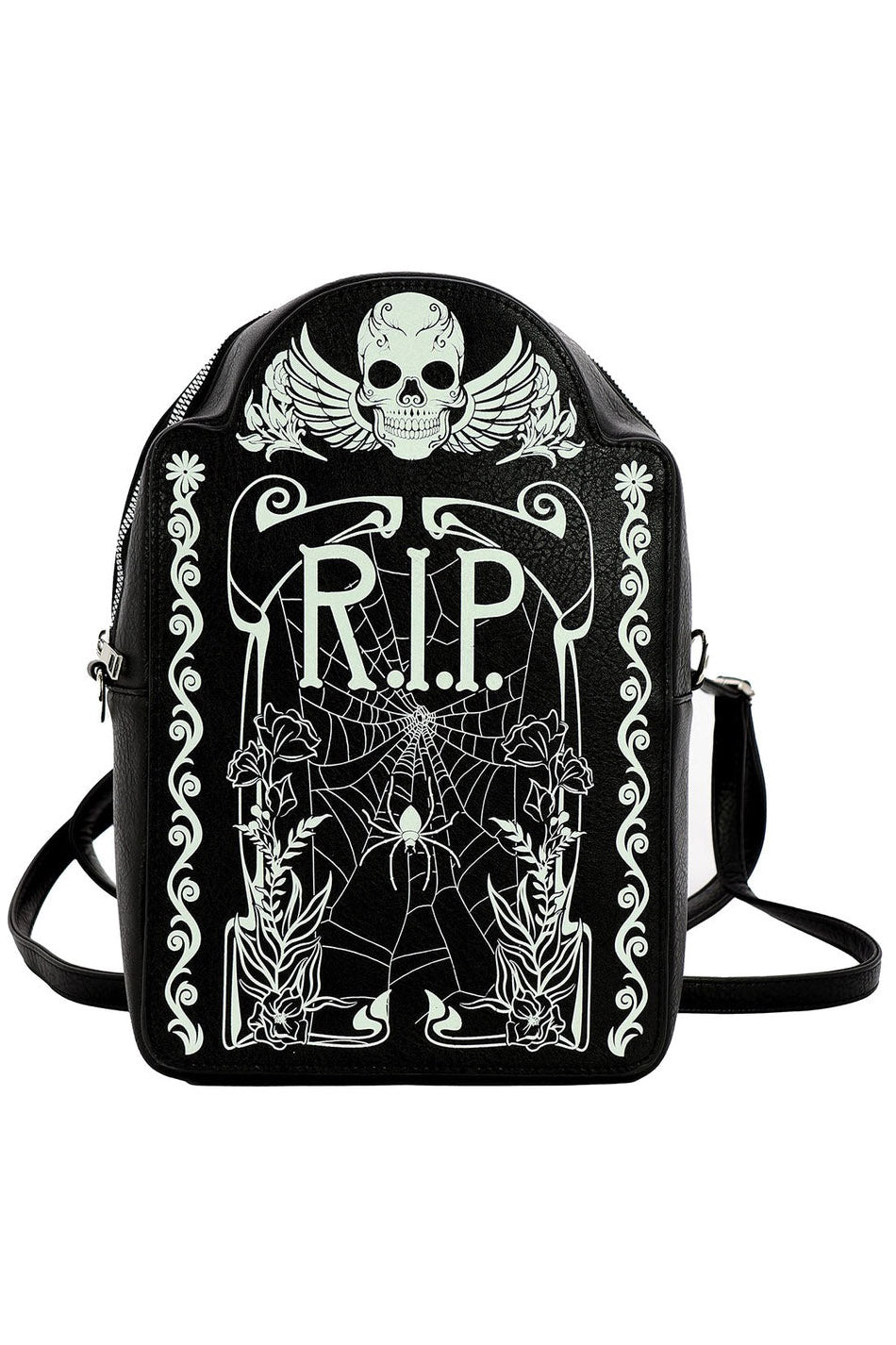 Glow In The Dark Tombstone Mini Backpack [BLACK]