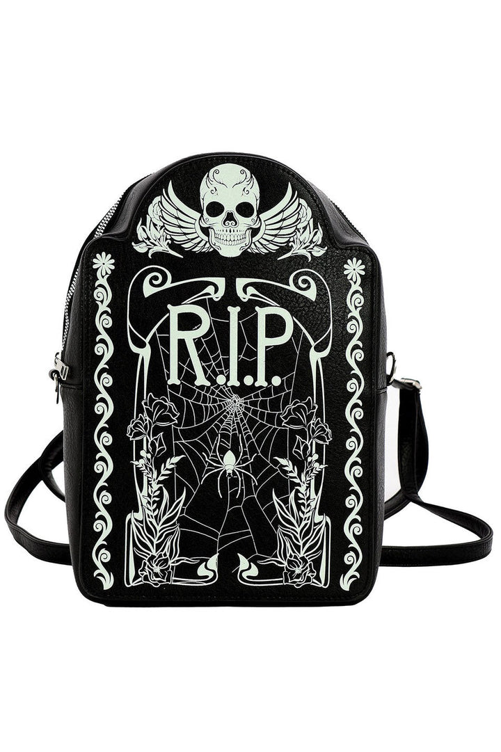 Glow In The Dark Tombstone Mini Backpack [BLACK] - bags & wallets - VampireFreaks - Comeco Inc